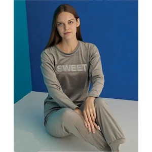 13136 Kadın Kışlık Kadife Pijama Takımı