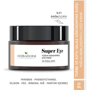 Torba, Koyu Halka ve Kırışıklık Oluşumuna Karşı Yoğun Nemlendirici Göz Çevresi Kremi Super Eye Hidrolize Kolajen %3+ Hyaluronik Asit %1.5 + VitaminC %0.5  %91 Doğal İçerik