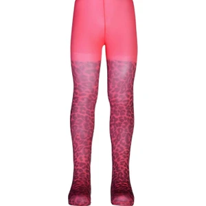 Secret Moda Leopar Desenli 40 Den Çocuk Külotlu Çorap Fuşya 4-6 Yaş