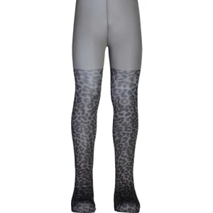 Secret Moda Leopar Desenli 40 Den Çocuk Külotlu Çorap Gri 4-6 Yaş