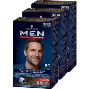 Men Perfect Erkek Saç Boyası 50 - Açık Kahve 3 Adet