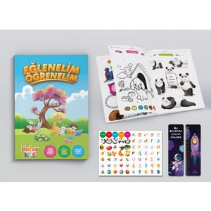 Hafsa Kids Eğlenelim Öğrenelim - Bul ve Yapıştır - Boyama - Çizme (Çanta Boy A5) (Ciltli)
