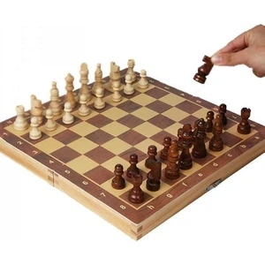 Çocuklar ve Yetişkinler Için Manyetik Ahşap Satranç Seti(Yurt Dışından)