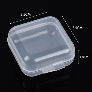 Efe Toys 2 Adet Mini Şeffaf Plastik Saklama Kabı Şeffaf Kare Kutu Küpe Takı Ilaç Mücevher Kutusu
