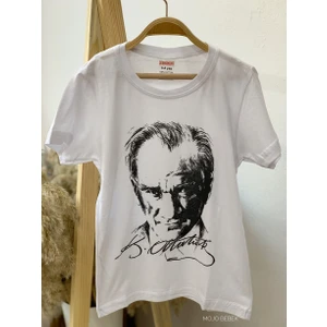 Mojo Bebek  Çocuk Atatürk Baskılı Kısa Kol T-Shirt 9034 Beyaz