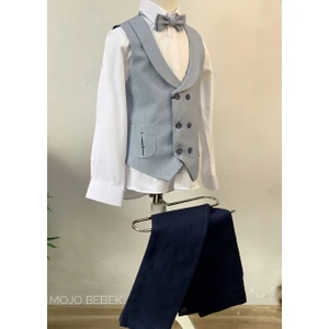Mojo Bebek Erkek Çocuk Cepli Spor Yelekli Takım 20439 Gri