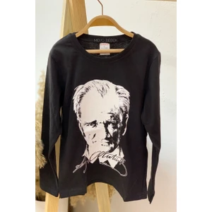Mojo Bebek  Çocuk Atatürk Baskılı Uzun Kol T-Shirt 9032 Siyah