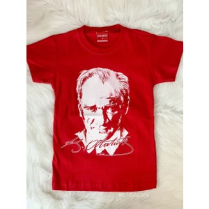 Mojo Bebek  Garson Çocuk Atatürk Baskılı Kısa Kol T-Shirt 9435 Kırmızı