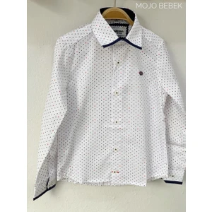 Deti Kids Erkek Çocuk Desenli Gömlek 2545 Beyaz