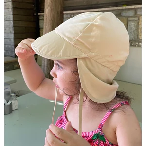 Flap Lejyoner, Ense Korumalı, Boyundan Bağlamalı, Çocuk Bebek Güneş Şapka, Ekoteks 100 Sertifikalı Bej