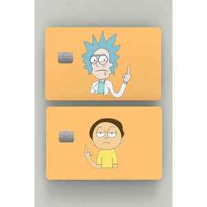 2'li Rick&morty Sarı Kredi Kartı&akbil Sticker-Etiket
