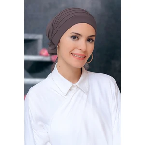 Hürrem Bone Vizon Pratik Hazır Geçmeli Tesettür Bone Sandy Kumaş Pileli Nervürlü Güllü 1806_10