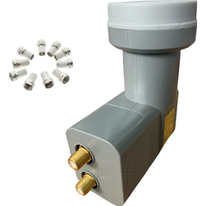 Ata Elektronik Bağımsız Çift Çıkış 2'li Çiftli Iki Çıkışlı Çanak Anten Lnb Lenebe Elenbi + 10 F Jak Konnektörlü