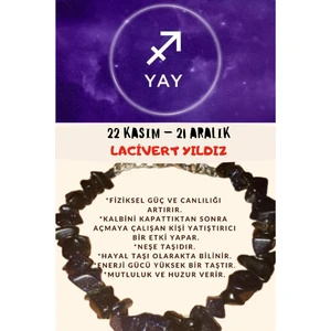 Gümüştel El Sanatları Burç Taşı Yay Burcu Yıldız Taşı Bileklik