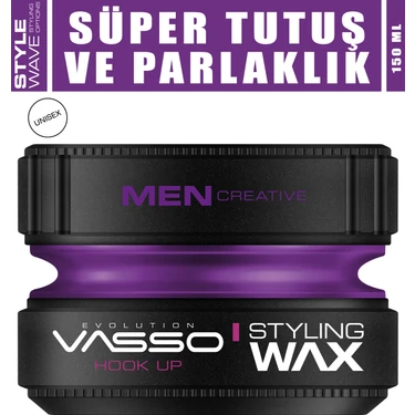 Vasso 24 Saat Dalgalı Ve Kıvırcık Saçlar Için Süper Tutuş Ve Parlaklık Kazandıran Wax - Hook-up Pro