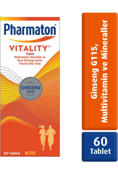Pharmaton Vitality 60 Tablet - Ginseng G115, Multivitamin ve Mineraller