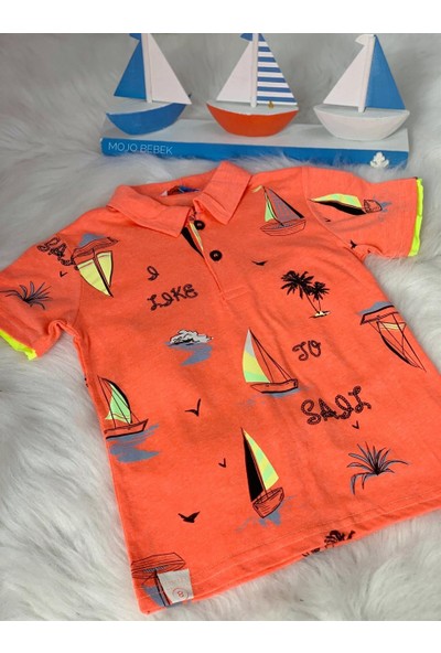 Mackays Erkek Çocuk Yelkenli Polo Yaka Neon T-Shirt T833 Turuncu