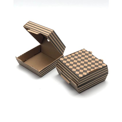 Hamburger Kutusu Kraft 12X12X7 Cips Kutusu Çok Amaçlı Kutu Karton Kutu Pasta Kutusu (10 Adet)
