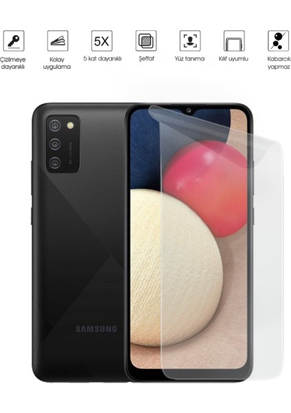Kip GSM Samsung Galaxy A02S Ekran Koruyucu Tam Kaplayan Esnek Kırılmaz Nano Temperli