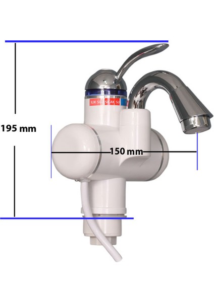 Sıcak Musluk Su Isıtıcı Termal Şofben Musluk