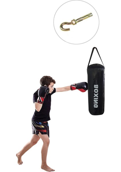 53 cm x 20 cm Hazır Dolu Siyah Çocuk Boks Kum Torbası