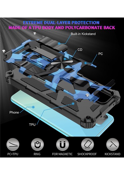 For Samsung Galaxy A33 5g Kamuflaj Zırh Ağır Korumak Cep Telefonu Kılıfı (Yurt Dışından) modelleri