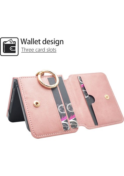 For Samsung Galaxy Z Flip 4 Pu Sıkışmış Cüzdan Yüzük Cep Telefonu Kılıfı (Yurt Dışından) fırsatları