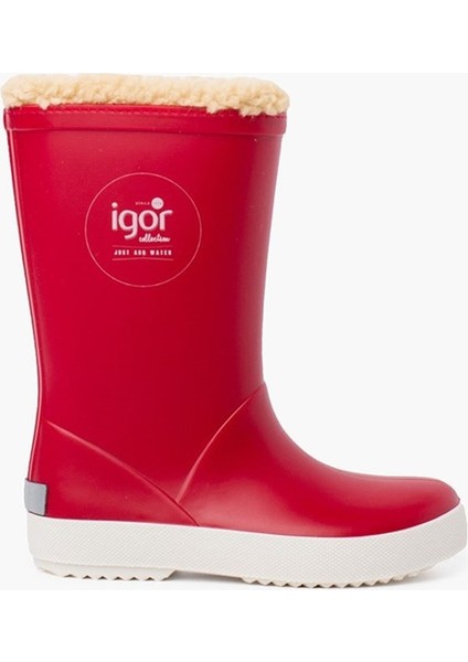 W10207 Splash Nautico Borreguito Igor Marka Unisex Içi Kürklü Yağmur Çizmesi Kırmızı
