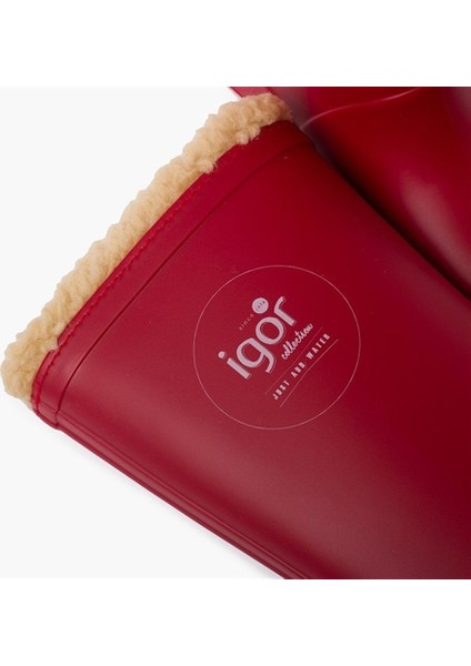 W10207 Splash Nautico Borreguito Igor Marka Unisex Içi Kürklü Yağmur Çizmesi Kırmızı indirimleri