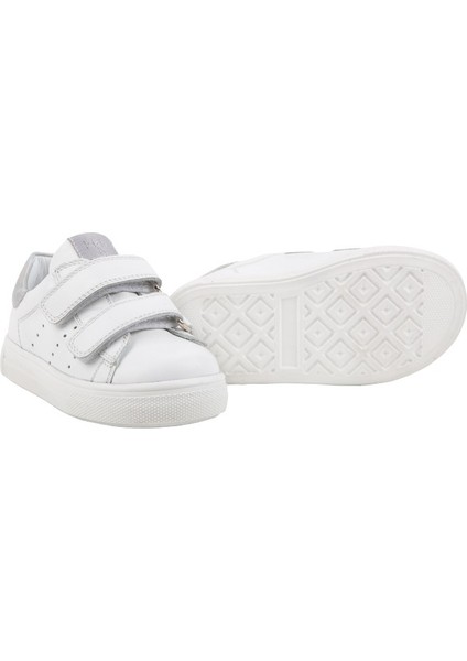 Papillon Çift Cırtlı Deri Kız Çocuk Ayakkabı Beyaz-Gümüş fırsatları