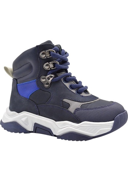 Drone Bağcıklı ve Fermuarlı Erkek Çocuk Bot Lacivert
