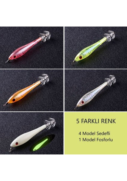 Olta Balıkçılık 2.5# 10cm Sedefli & Fosforlu Kalamar Yapay Yem