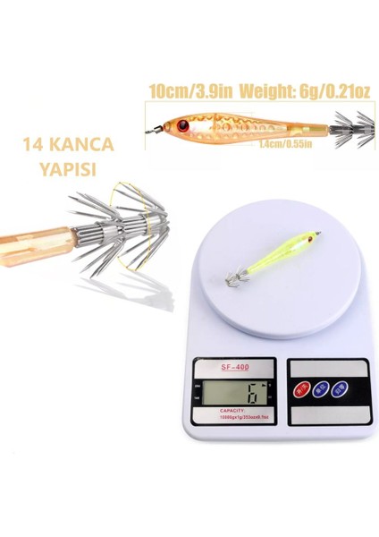 Olta Balıkçılık 2.5# 10cm Sedefli & Fosforlu Kalamar Yapay Yem