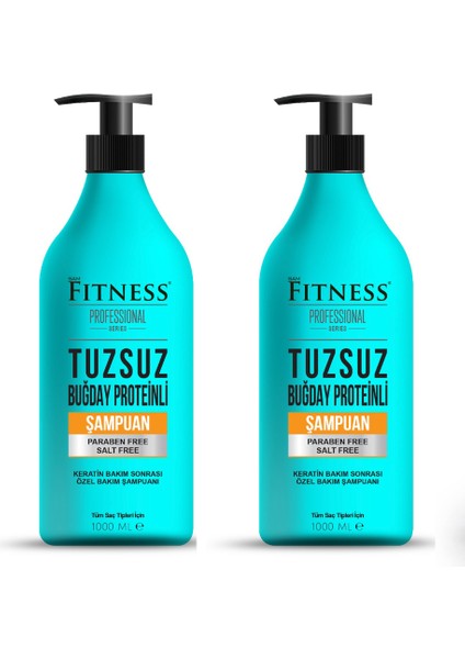 Tuzsuz Parabensiz Buğday Proteinli Keratin Bakım Brezilya Fönü Sonrası Bakım Şampuanı 1000 ml 2'li