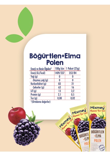 Bee Elma Böğürtlen Polen 25 gr 24'lü