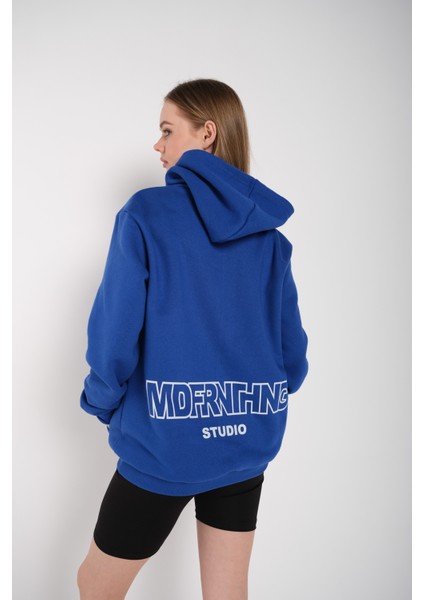 Kadın Mad For Nothing Baskılı Oversize Kapüşonlu Sweatshirt