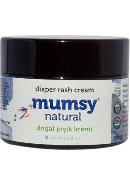 Doğal Pişik Kremi Organik İçeriklerle 50 ml Cam Kavanozda Yenidoğanlar İçin