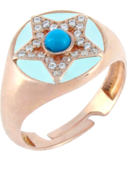 925 Ayar Gümüş Mineli Yıldız Yüzük fiyatları