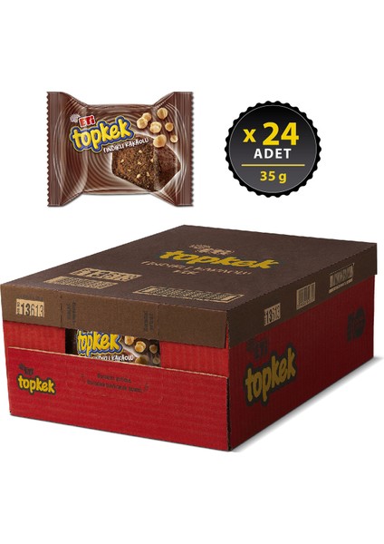 Topkek Fındıklı Kakaolu Kek 35 g x 24 Adet