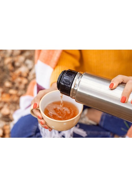 750 ml Paslanmaz Çelik Bebek Süt Mama Termosu Siyah