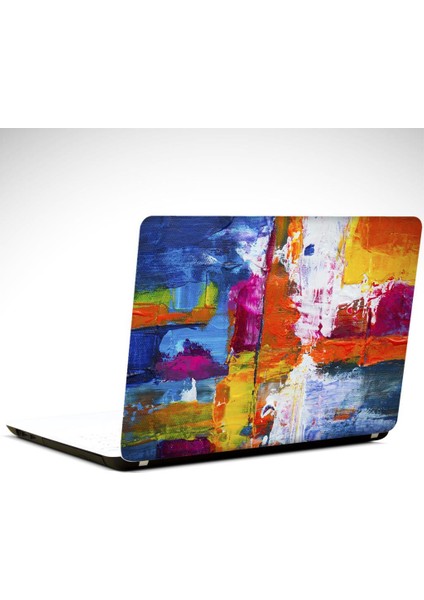Mor ve Turuncu Renkler Soyut Laptop Sticker