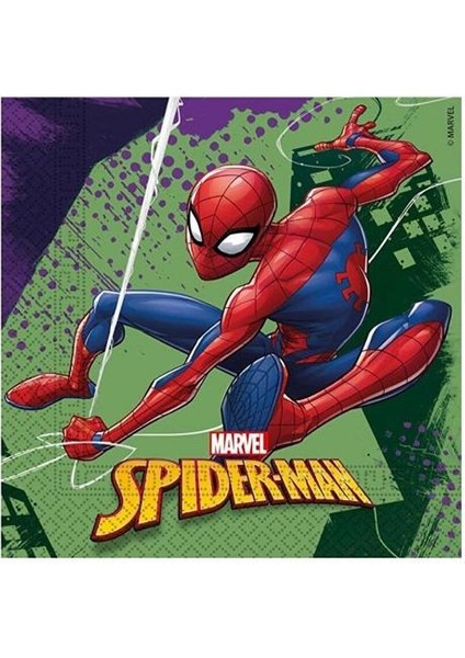 Dzc Kuzenler Avm Spıderman Kağıt Peçete 20 Adet 33X33 cm Parti Doğum Günü Malzemeleri