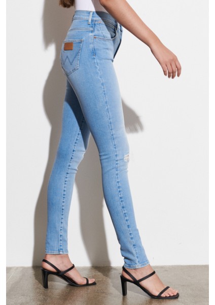 Skinny Fit Dar Kesim Yüksek Bel Esnek Jean Kot Pantolon