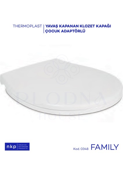 Family Çocuk Bebek Adaptörlü Yavaş Kapanan Klozet Kapağı