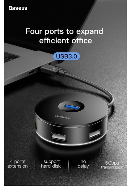 4'lü USB Port Çoklayıcı Adaptör, USB 3.0 1x, USB 2.0 3x, Micro USB 1x