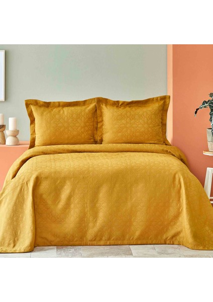 Back To Basic Açık Hardal Çift Kişilik Yatak Örtüsü