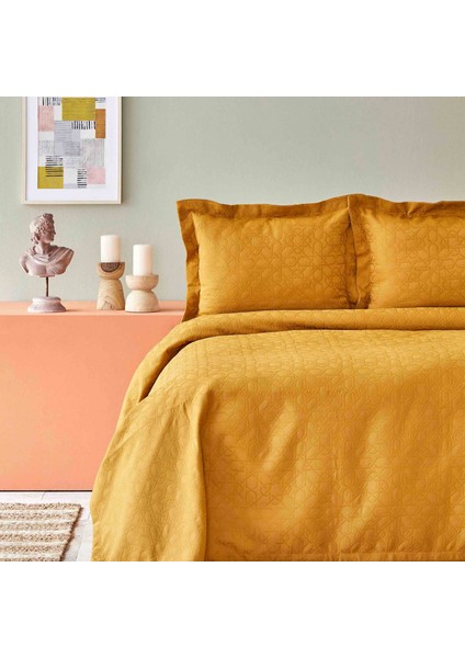 Back To Basic Açık Hardal Çift Kişilik Yatak Örtüsü fiyatları