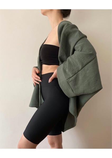 Yumuşak Dokulu Kapitone Kalın Ovre Kimono - Unisex