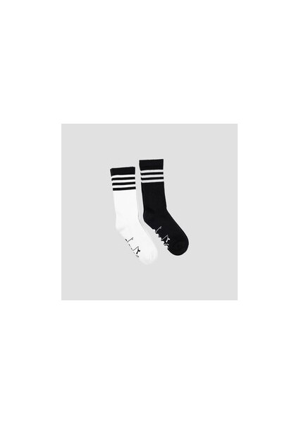 2 Pack Striped Crew Socks M Siyah Beyaz Erkek 2li Çorap - D202531-955