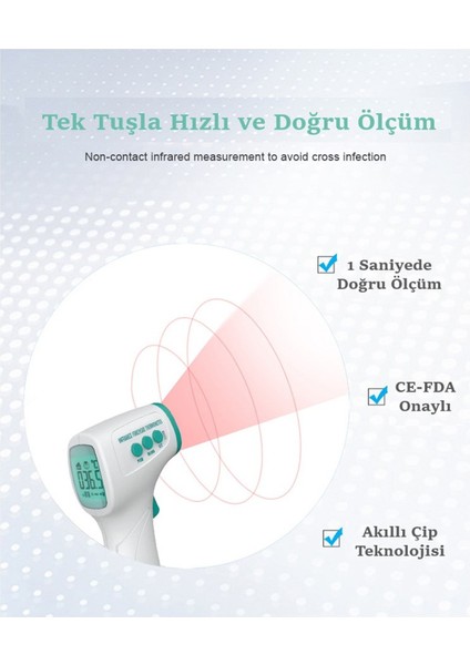 Temassız Ateş Ölçer 3 Mod Vücut-Ortam-Obje Ölçümlü